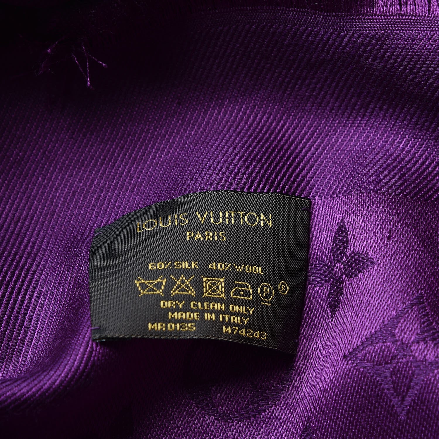 Louis Vuitton Silk Wool Monogram Shawl Cassis 7 of 7