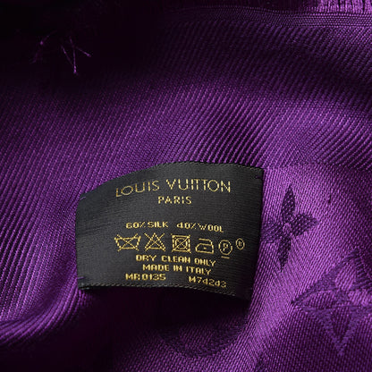 Louis Vuitton Silk Wool Monogram Shawl Cassis 7 of 7