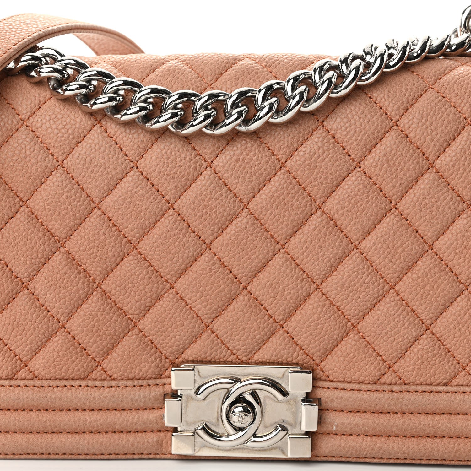 Chanel Iridescent Caviar Quilted Medium Boy Flap Beige 8 of 10