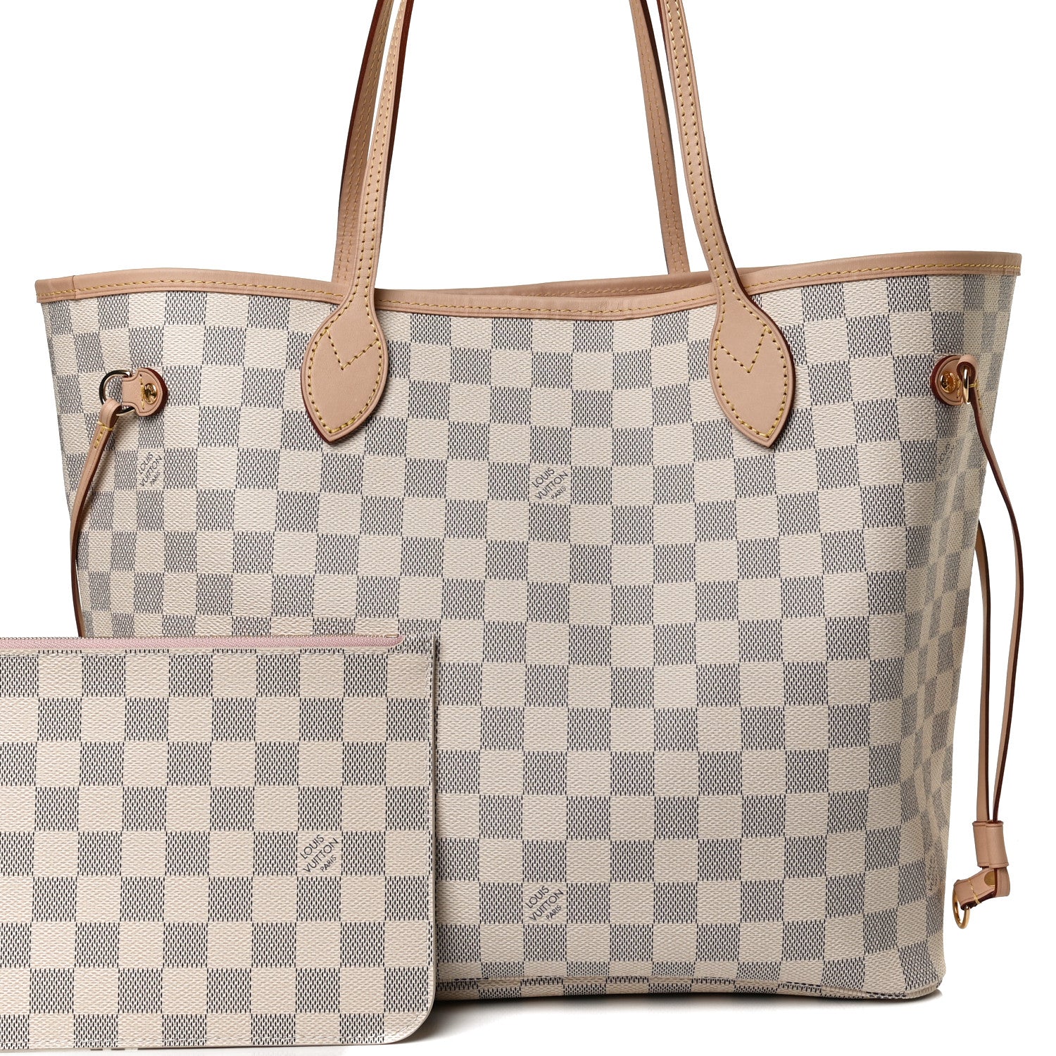 Louis Vuitton Damier Azur Neo Neverfull MM Rose Ballerine 10 of 12