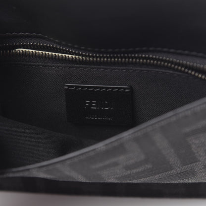 Fendi Recycled Fabric Jacquard Vitello Grace FF 1974 Baguette Belt Pouch Asfalto Black 6 of 10