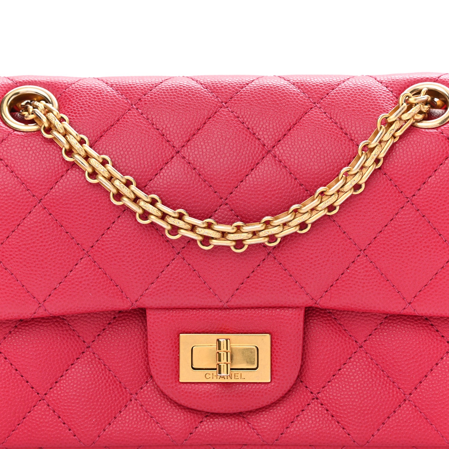 Chanel Caviar Quilted 2.55 Reissue 224 Flap Dark Pink 8 of 13