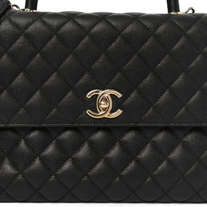 Chanel Caviar Quilted Medium Coco Handle Flap Black 8 of 10