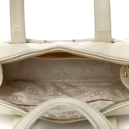 Chanel Calfskin Wild Stitch Top Handle Bag White 6 of 24