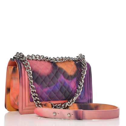 Chanel Printed Lambskin Quilted Medium Flower Power Boy Flap 3 of 7