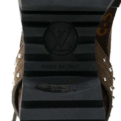 Louis Vuitton Suede Calfskin Monogram Laureate Platform Desert Boots 36 Kaki 7 of 7