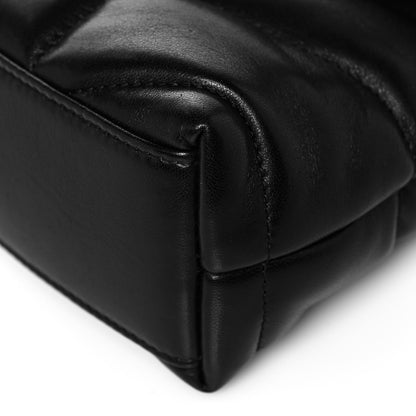 Saint Laurent Lambskin Quilted Toy Loulou Puffer Monogram Chain Satchel Black 10 of 13