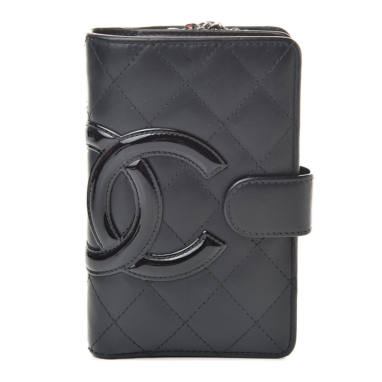 Calfskin Cambon Zipped Pocket Wallet Black