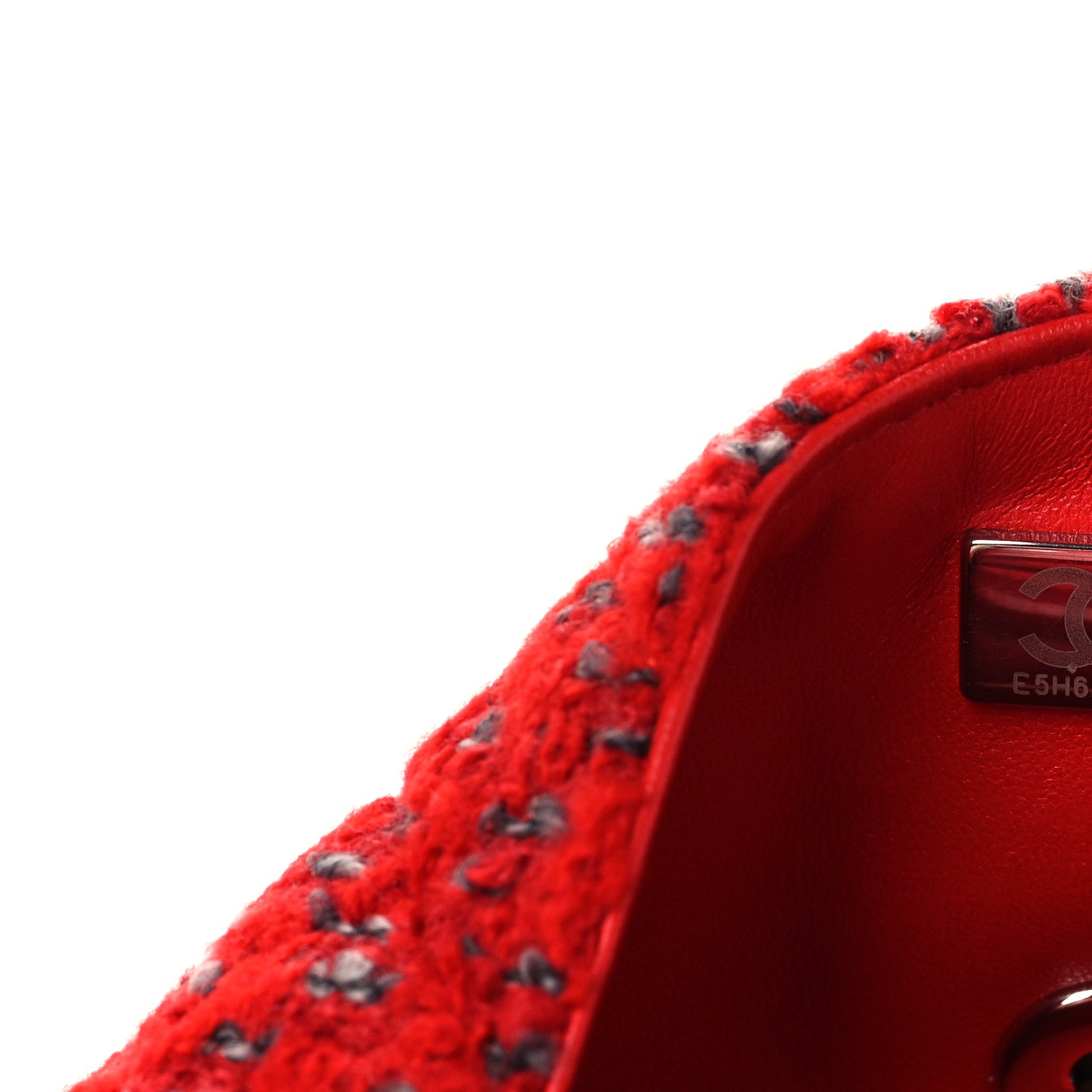 Chanel Tweed Quilted Mini Rectangular Flap Red Grey 7 of 10
