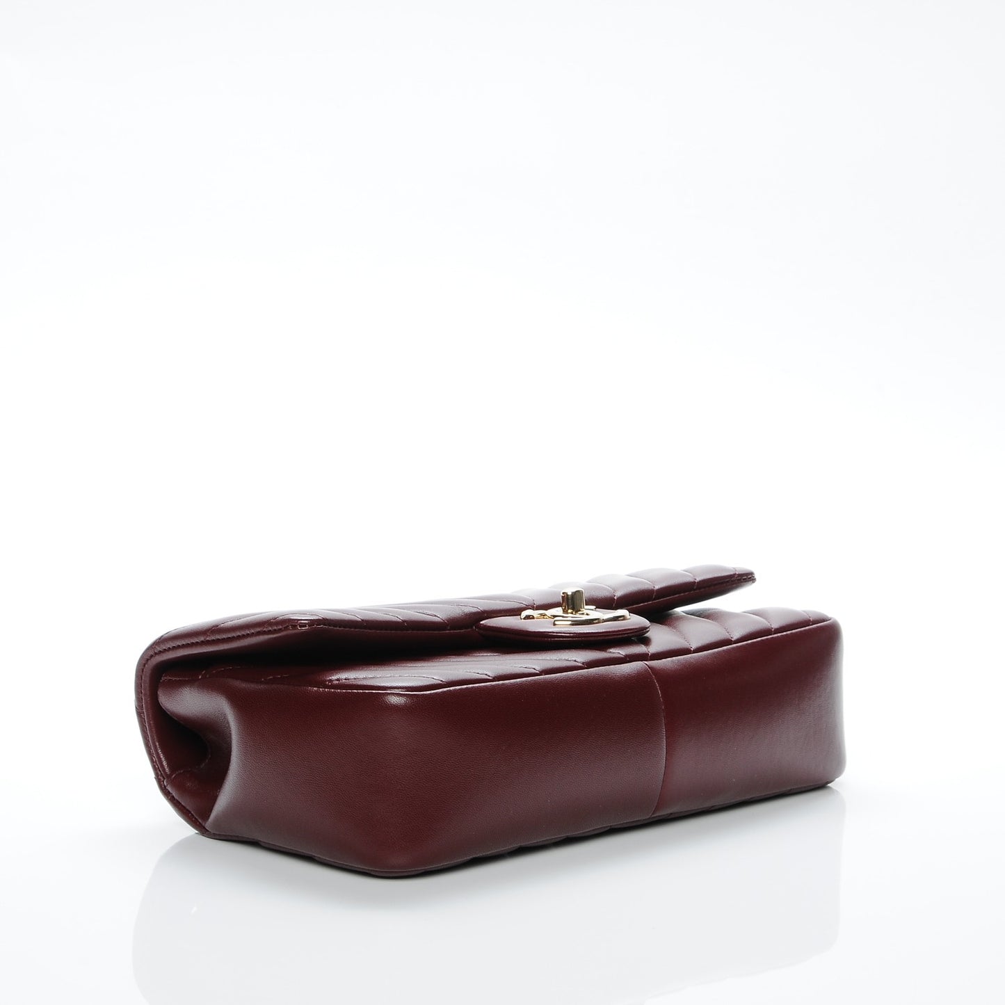Lambskin Medium Surpique Chevron Single Flap in Burgundy