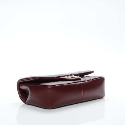 Chanel Lambskin Medium Surpique Chevron Single Flap in Burgundy 4 of 8