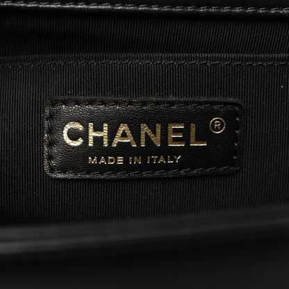 Chanel Lambskin Chevron Quilted Medium Boy Flap Black 6 of 12