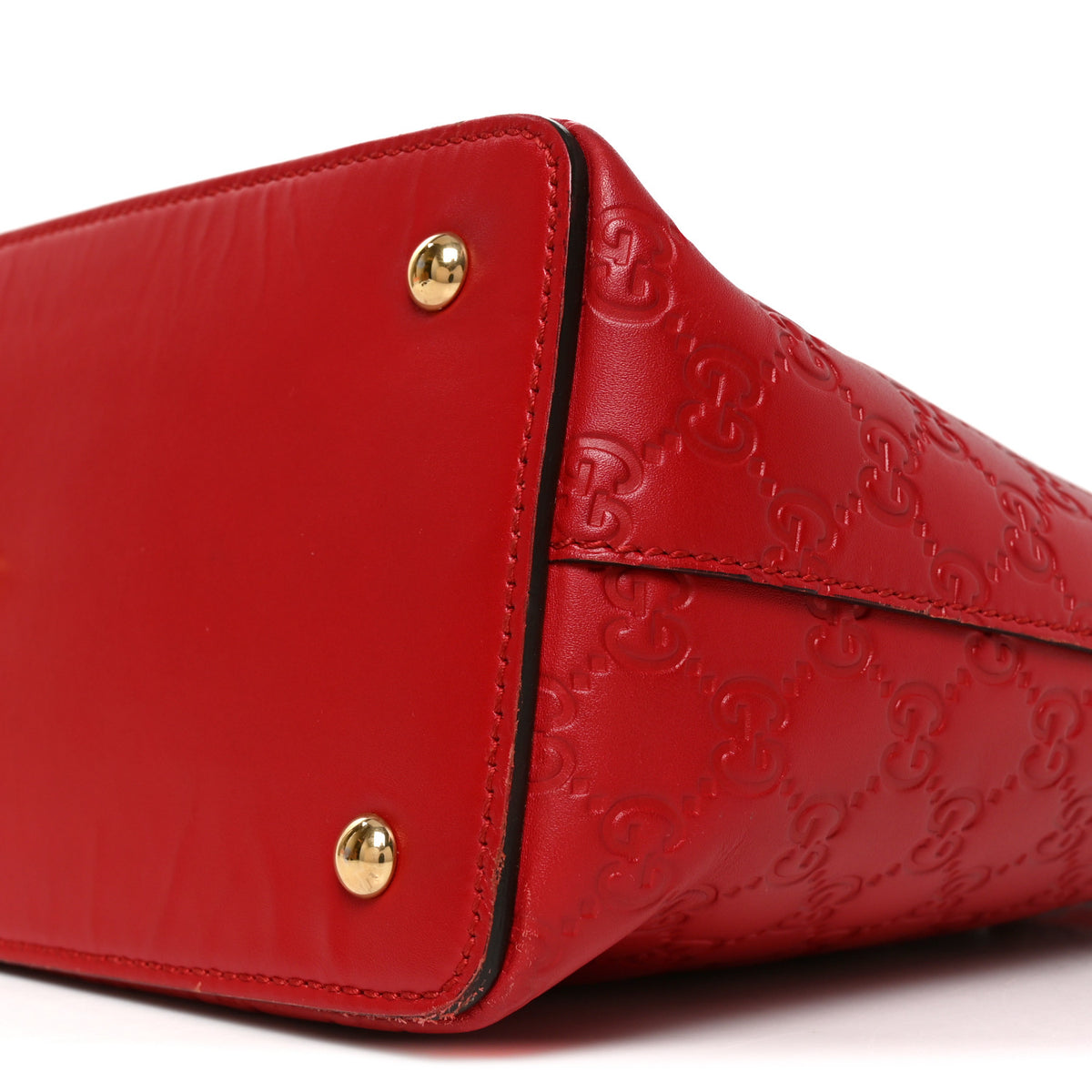 Gucci Guccissima Linea A Foldover Tote Red 8 of 8