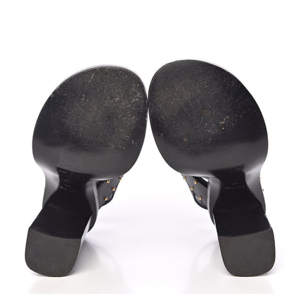 Louis Vuitton Calfskin Monogram Nomad Heeled Sandals 39 Black 8 of 16