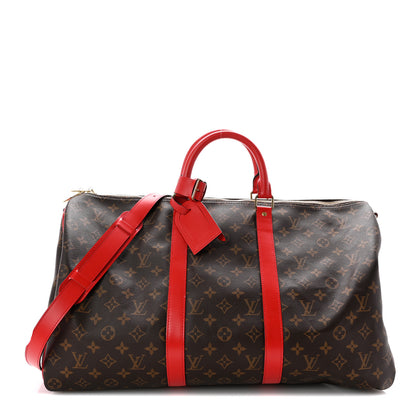 Louis Vuitton Calfskin Monogram Keepall Bandouliere 50 Coquelicot 1 of 9