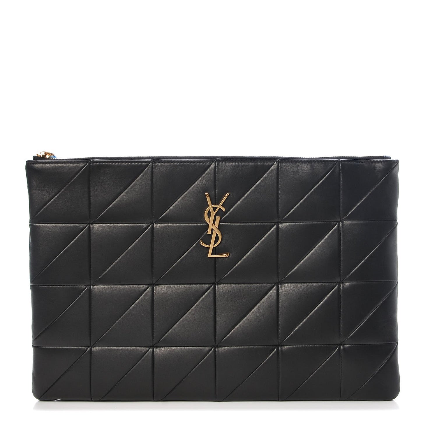 Lambskin Patchwork Monogram Jamie Document Holder Black