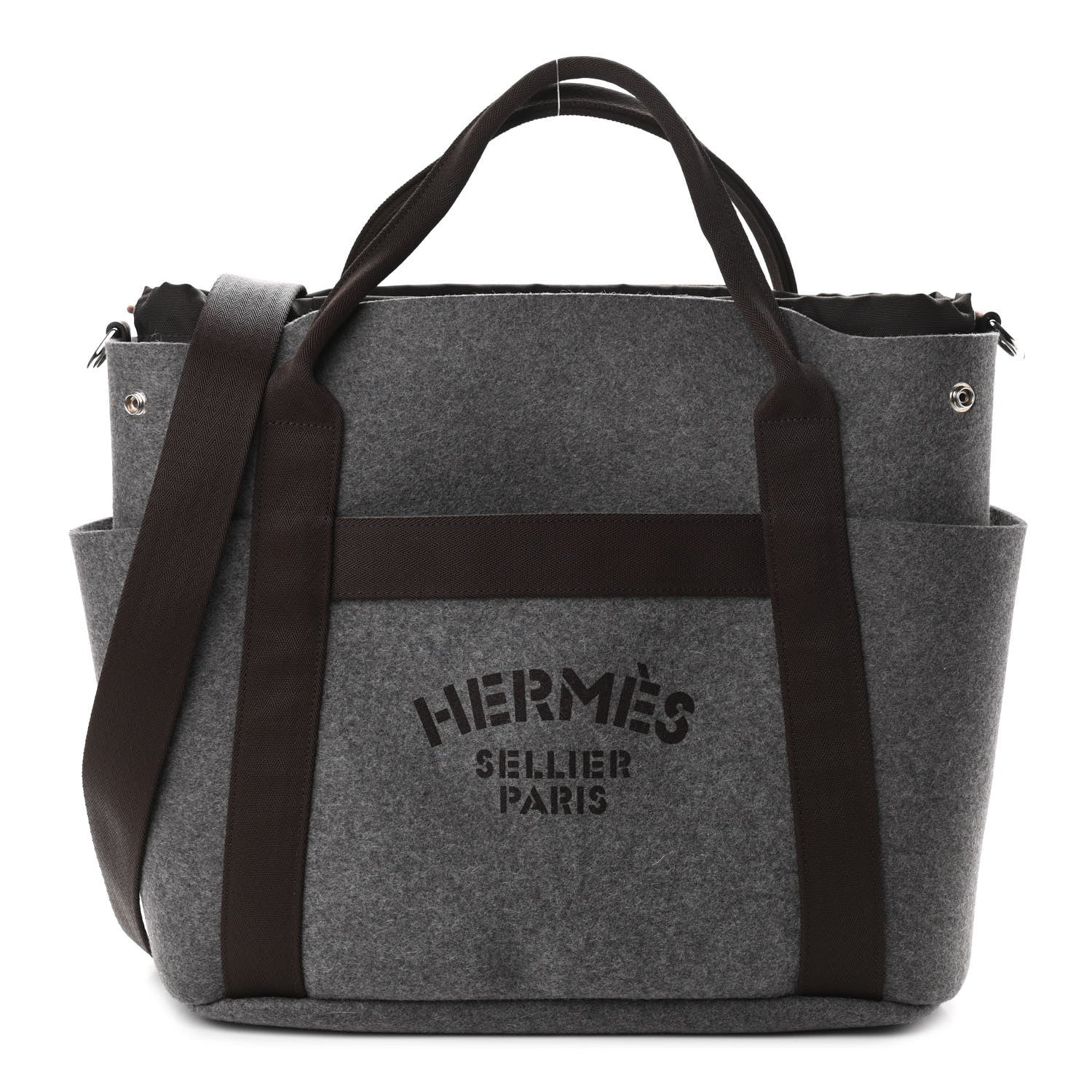 Hermes Felt Sac De Pansage Groom Bag Acier 1 of 13