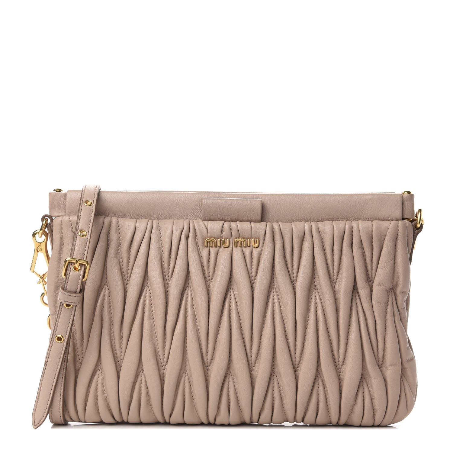 Miu Miu Nappa Matelasse Crossbody Clutch Cammeo 1 of 11