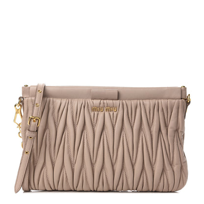 Miu Miu Nappa Matelasse Crossbody Clutch Cammeo 1 of 11