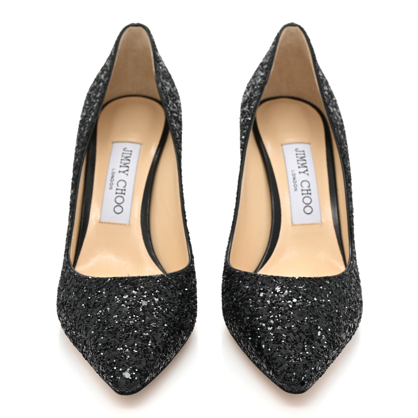 Coarse Glitter Pointy Toe Romy 85 Pumps 37 Black