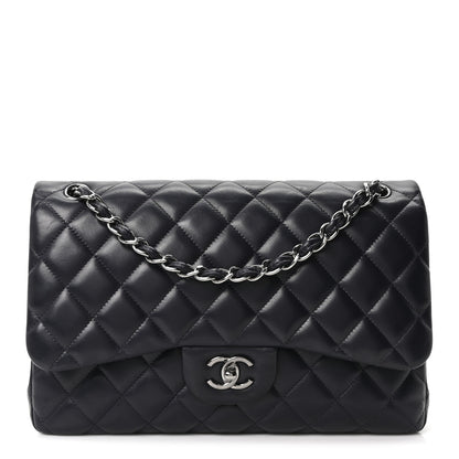 Chanel Lambskin Quilted Jumbo Double Flap Navy 1 of 10