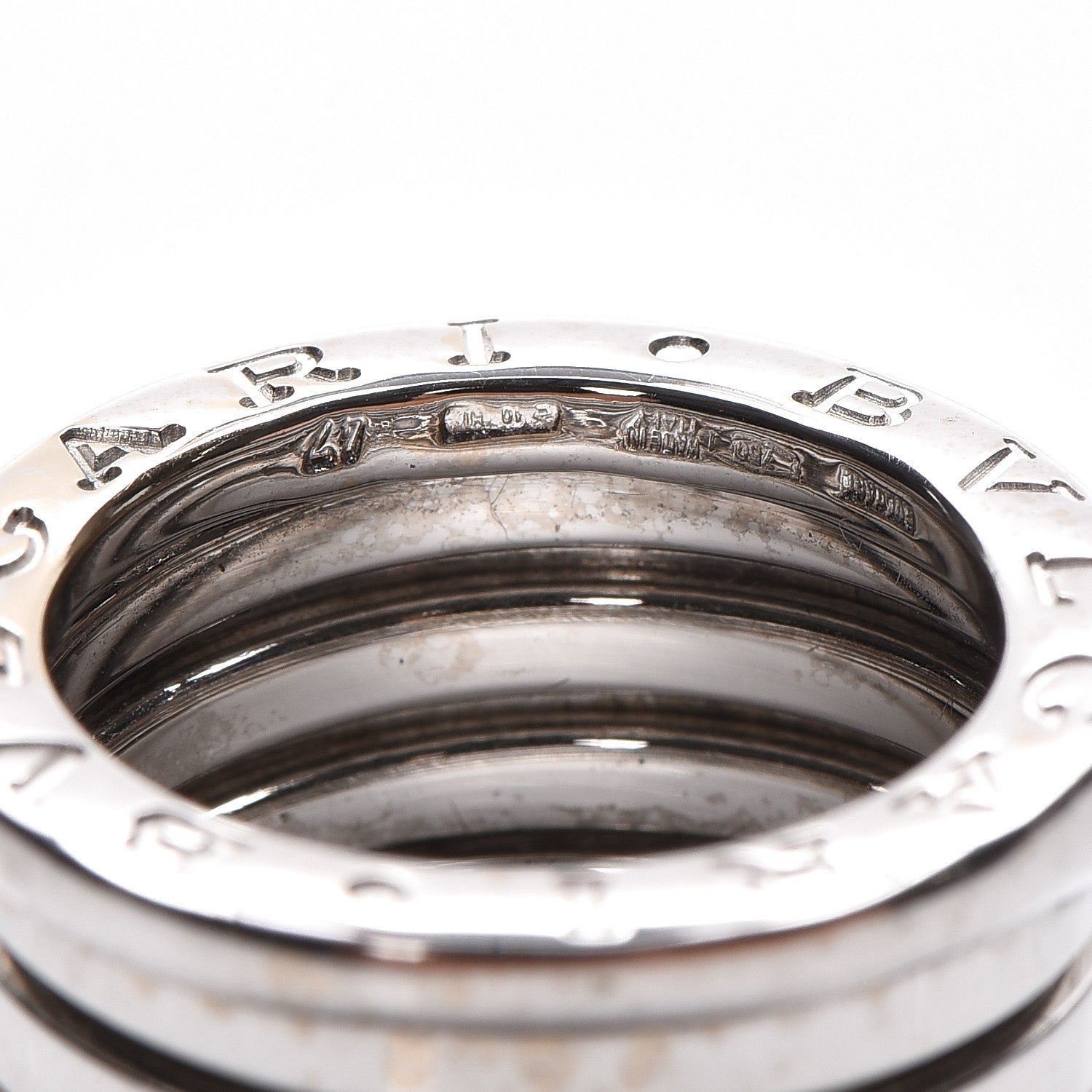 Bulgari 18K White Gold B.Zero1 4 Band Ring 47 4.25 4 of 4
