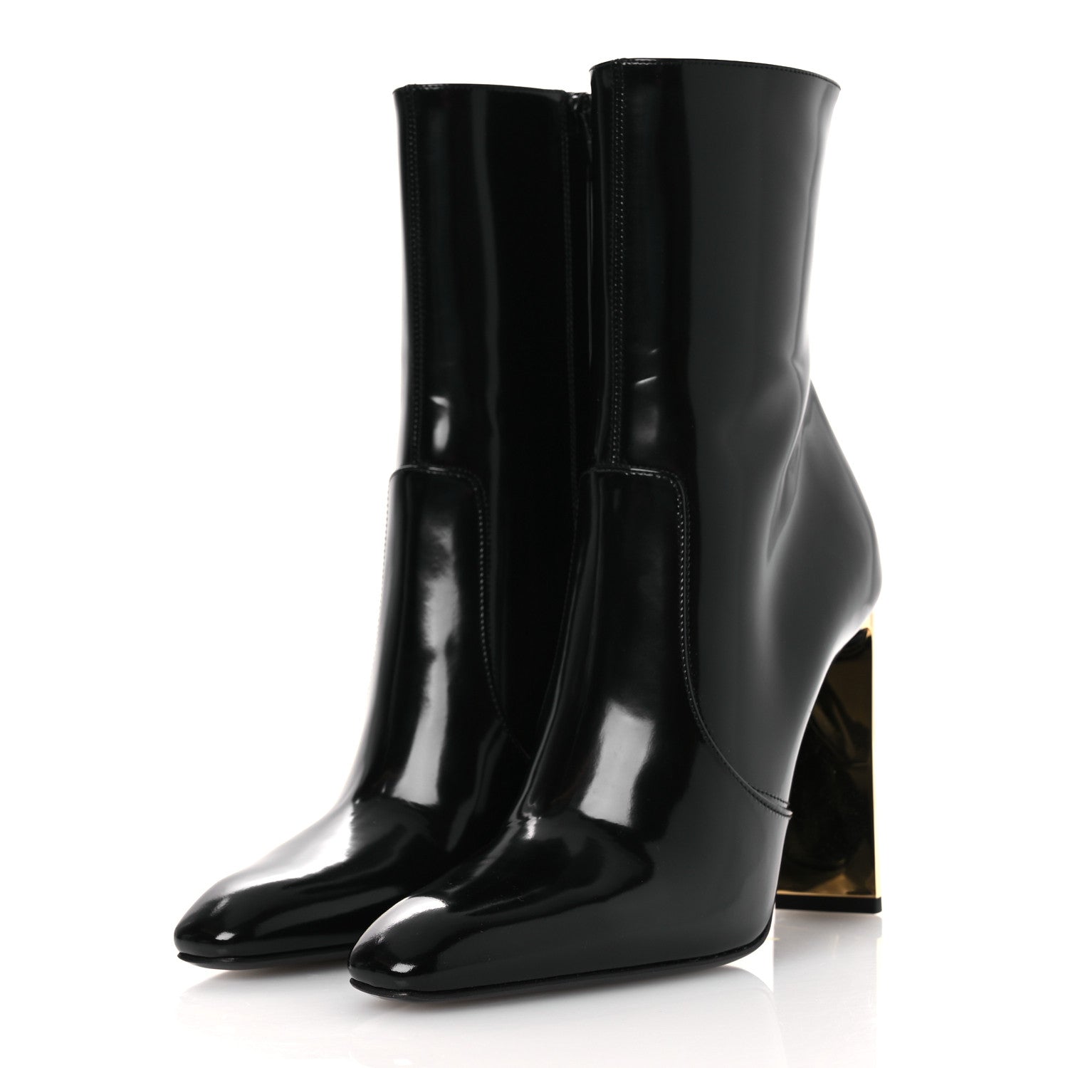 Saint Laurent Vitello Marilyn Auteuil 105 Ankle Zip Boots 37.5 Black 4 of 11