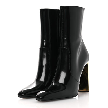 Saint Laurent Vitello Marilyn Auteuil 105 Ankle Zip Boots 37.5 Black 4 of 11