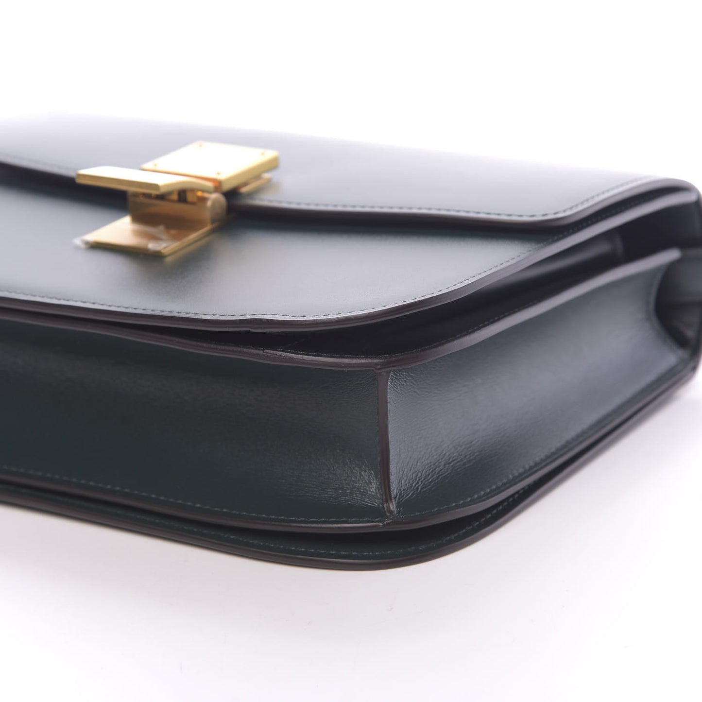 Box Calfskin Medium Classic Box Flap Bag Dark Green