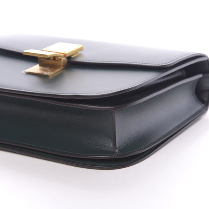 Celine Box Calfskin Medium Classic Box Flap Bag Dark Green 9 of 10