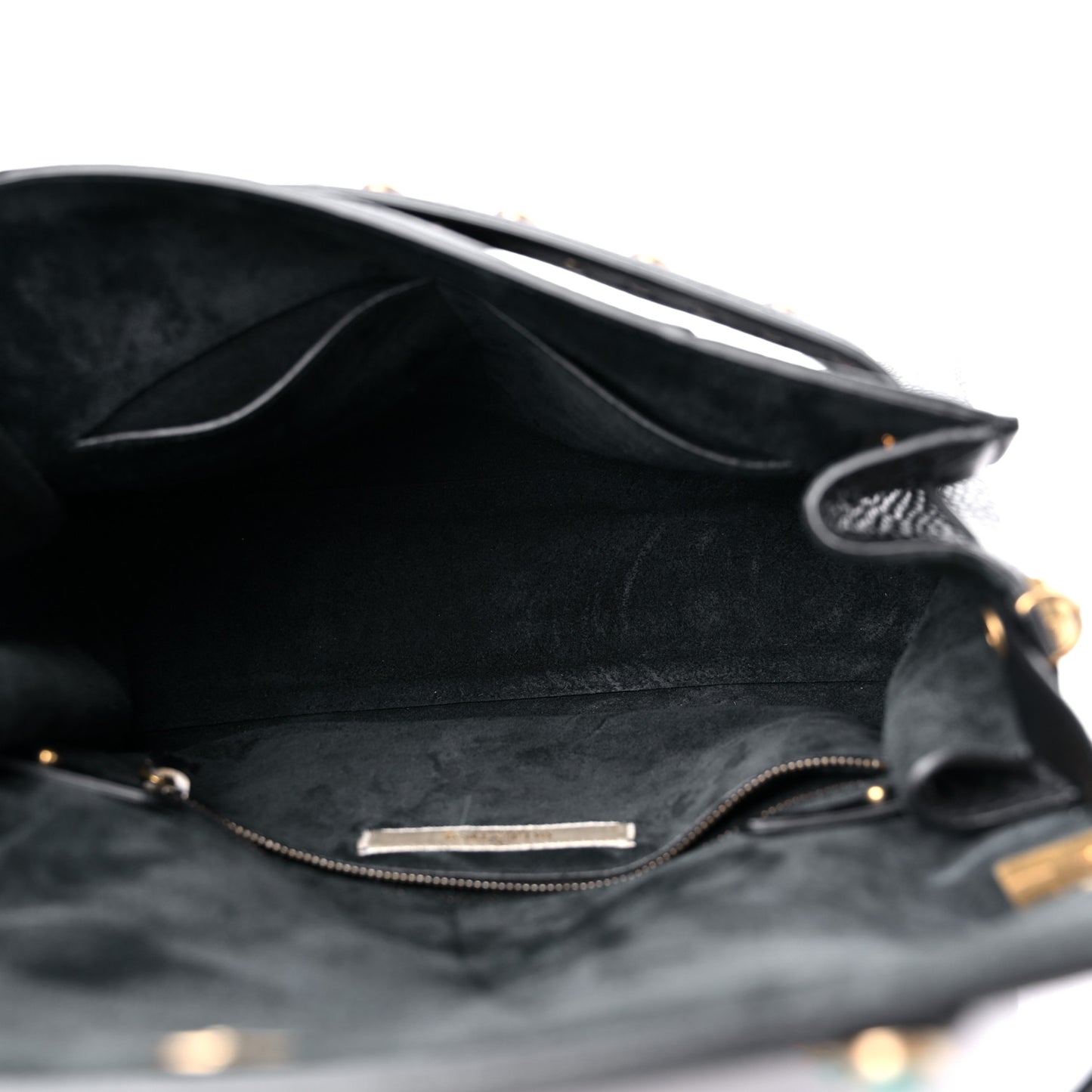 Alce Calfskin My Rockstud Rolling Frame Bag Black