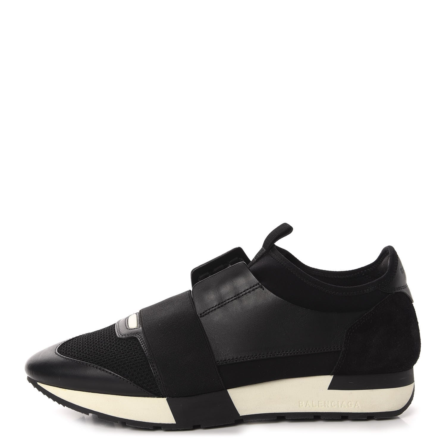 Balenciaga Mesh Calfskin Neoprene Suede Womens Race Runner Sneakers 40 Black 1 of 15