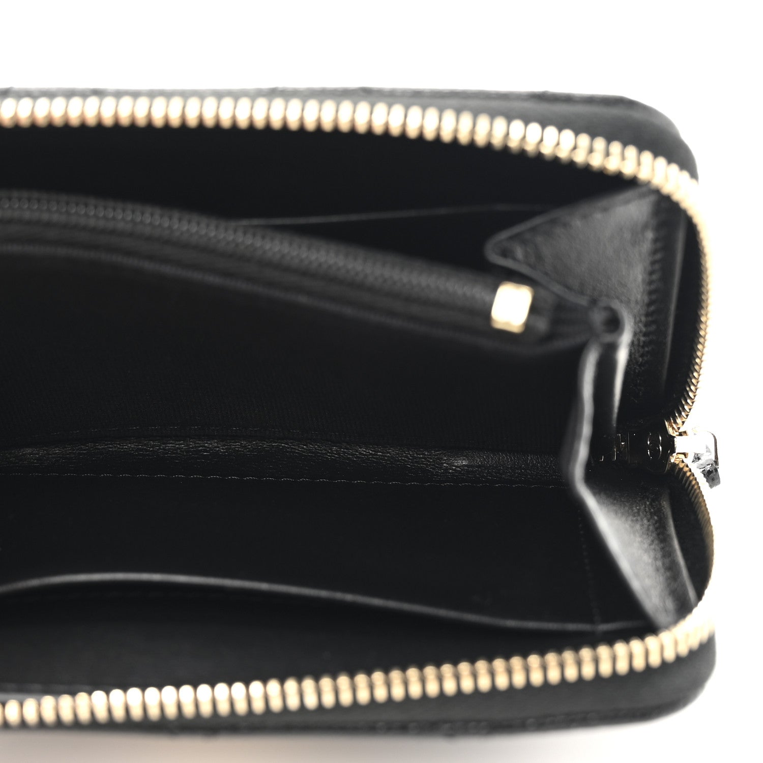 Chanel Caviar Quilted Crystal Zip Around Coin Purse Wallet Black 6 of 9