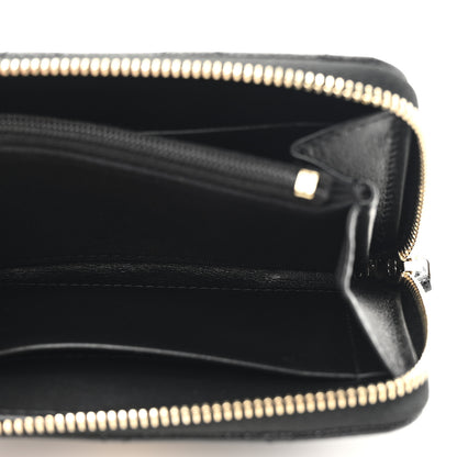 Chanel Caviar Quilted Crystal Zip Around Coin Purse Wallet Black 6 of 9