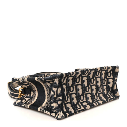 Christian Dior Oblique Mini Book Tote With Strap Blue Multicolor 4 of 10