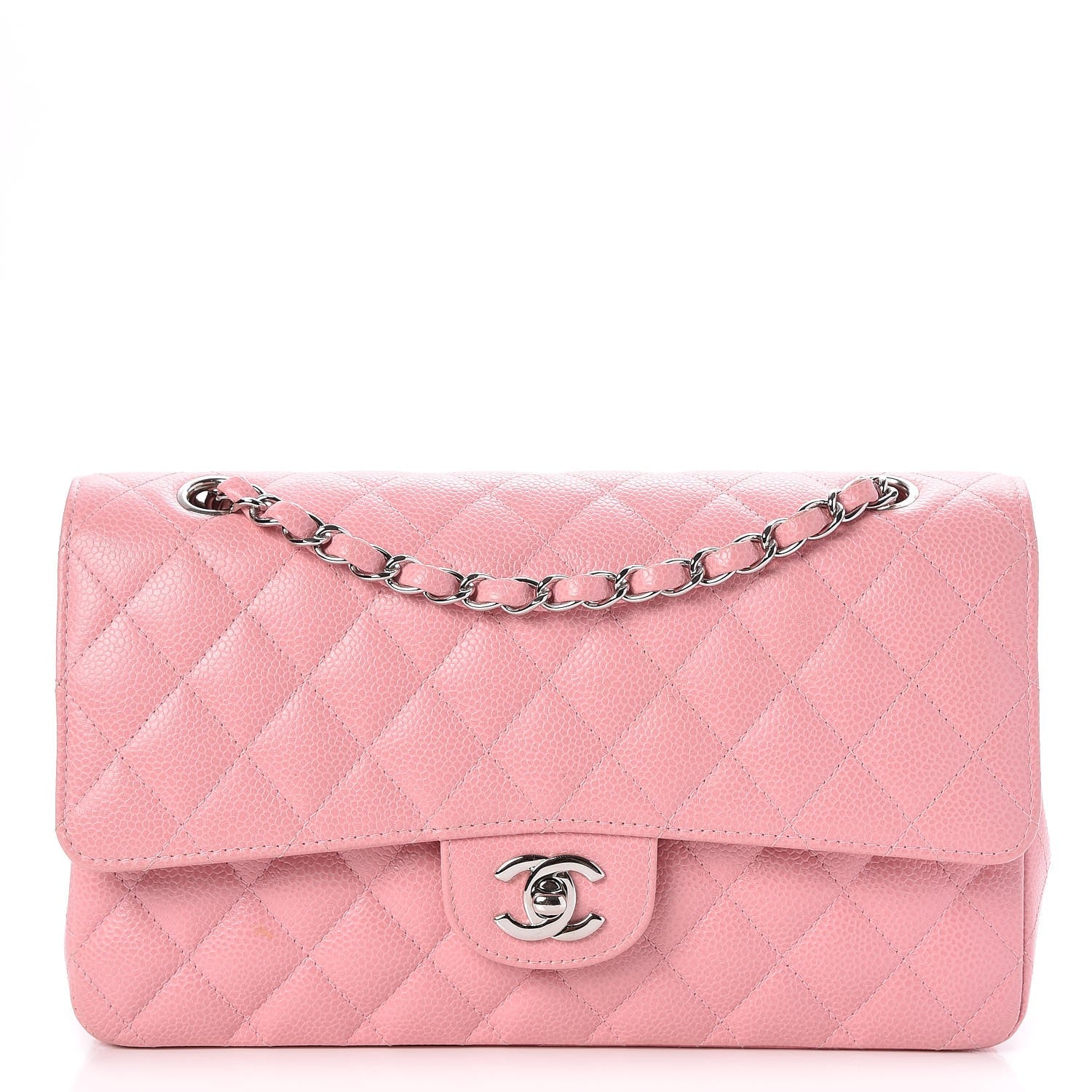 Chanel Caviar Quilted Medium Double Flap Pink 1 of 8
