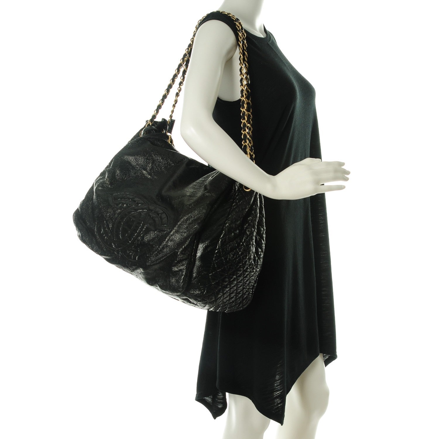 Chanel Vinyl XL Rock and Chain Flap Black 2 of 7