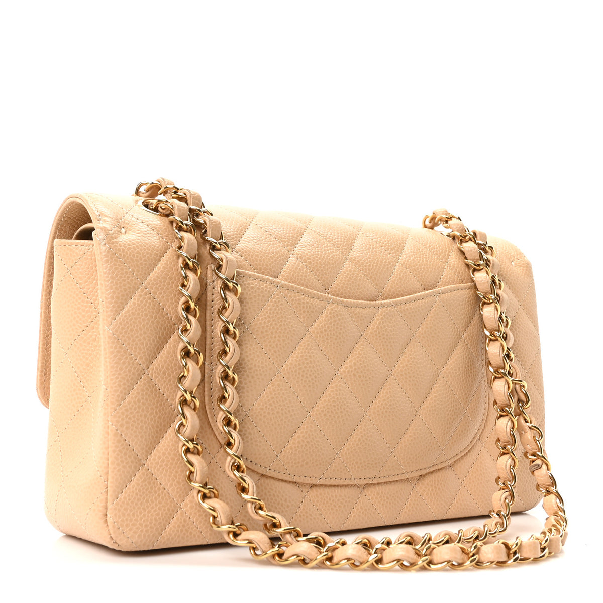 Chanel Caviar Quilted Medium Double Flap Beige 3 of 11