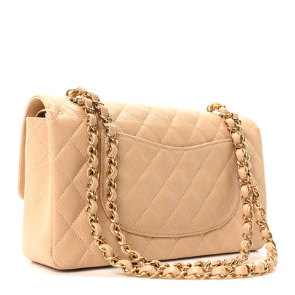 Chanel Caviar Quilted Medium Double Flap Beige 3 of 11