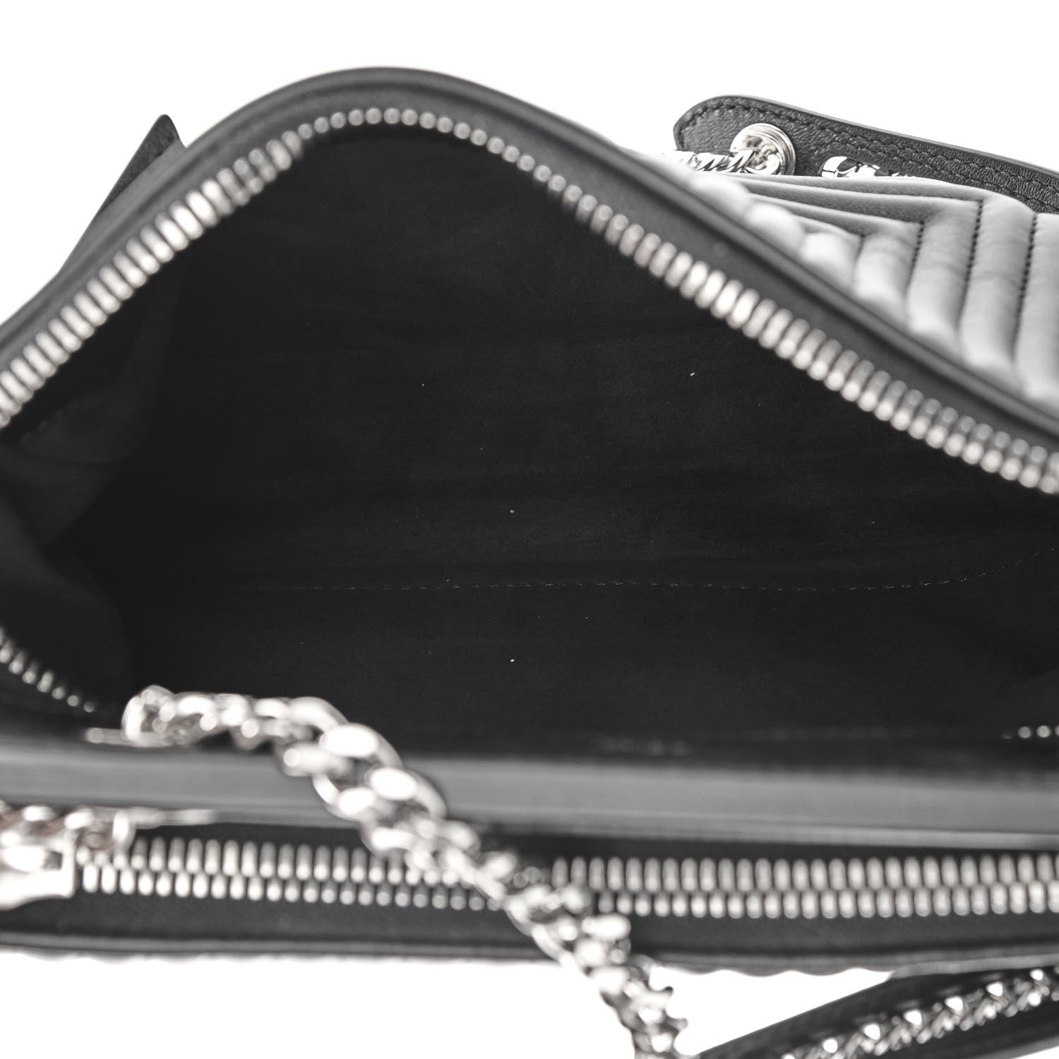 Fendi Shiny Nappa Trapuntata Chain Small DotCom Click Chain Satchel Black 6 of 14