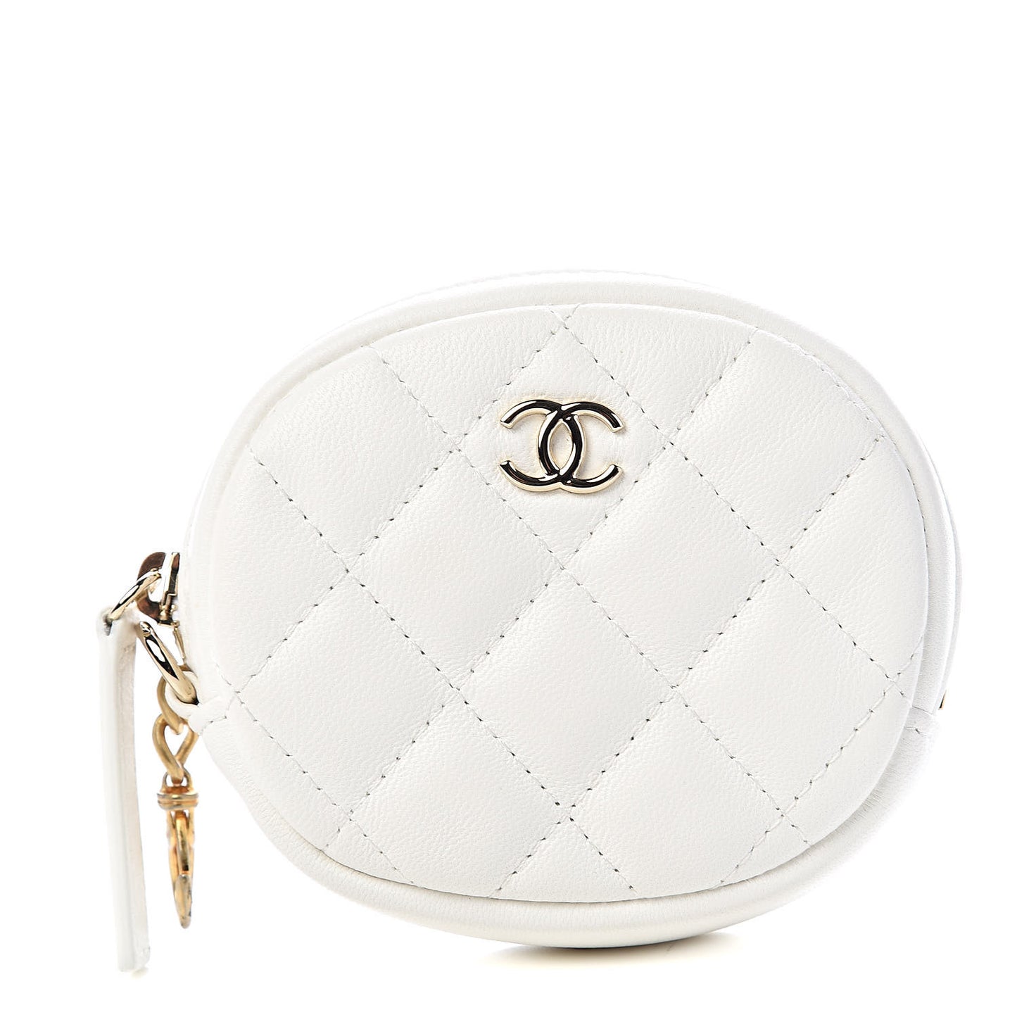 Lambskin Quilted Coin Purse White
