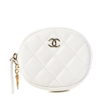 Chanel Lambskin Quilted Coin Purse White 1 of 7