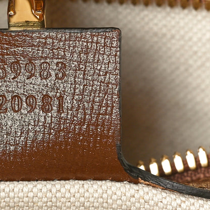 Gucci GG Supreme Monogram Azalea Calfskin Small Retro Interlocking G Tote Bag Beige Ebony Brown Sugar 7 of 10