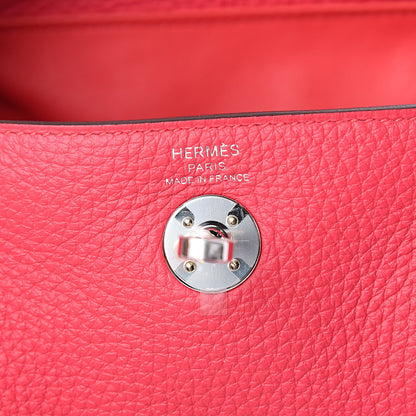 Hermes Taurillon Clemence Mini Lindy 20 Rose Extreme 6 of 10