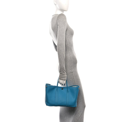 Hermes Vache Country Garden Party 30 TPM Turquoise 2 of 11