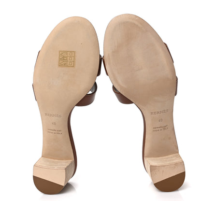 Hermes Calfskin Oasis Sandals 36 Gold 5 of 8