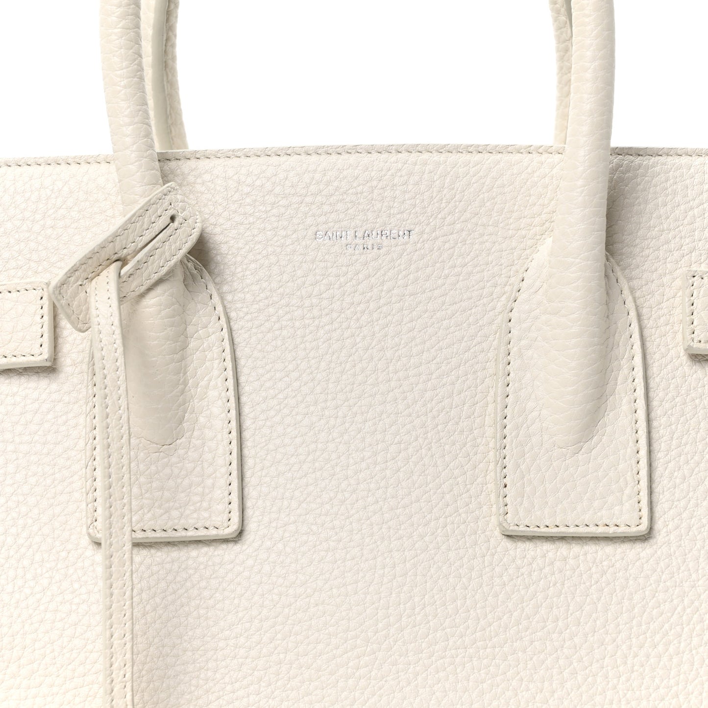 Grained Calfskin Small Sac De Jour Dove White