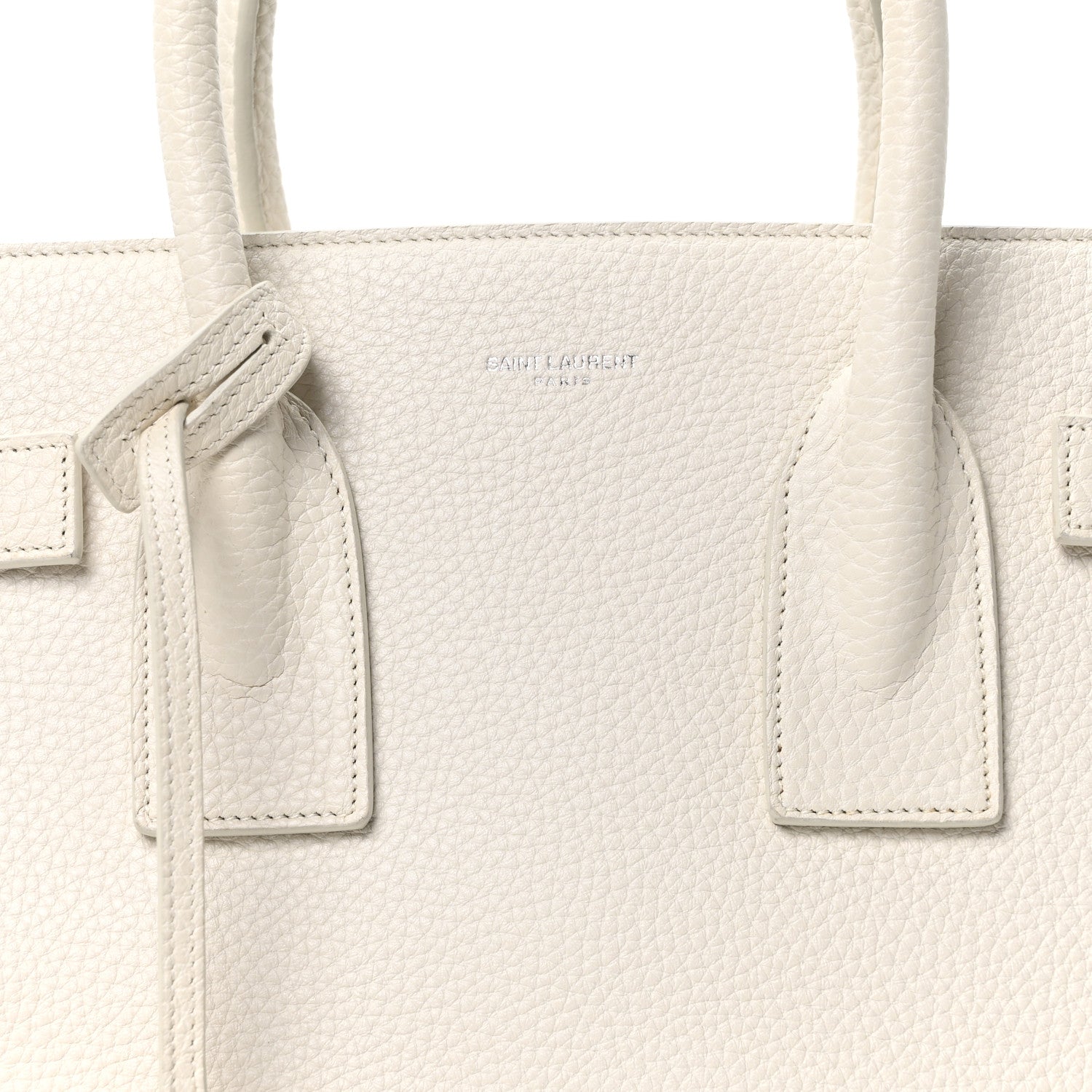 Saint Laurent Grained Calfskin Small Sac De Jour Dove White 8 of 10