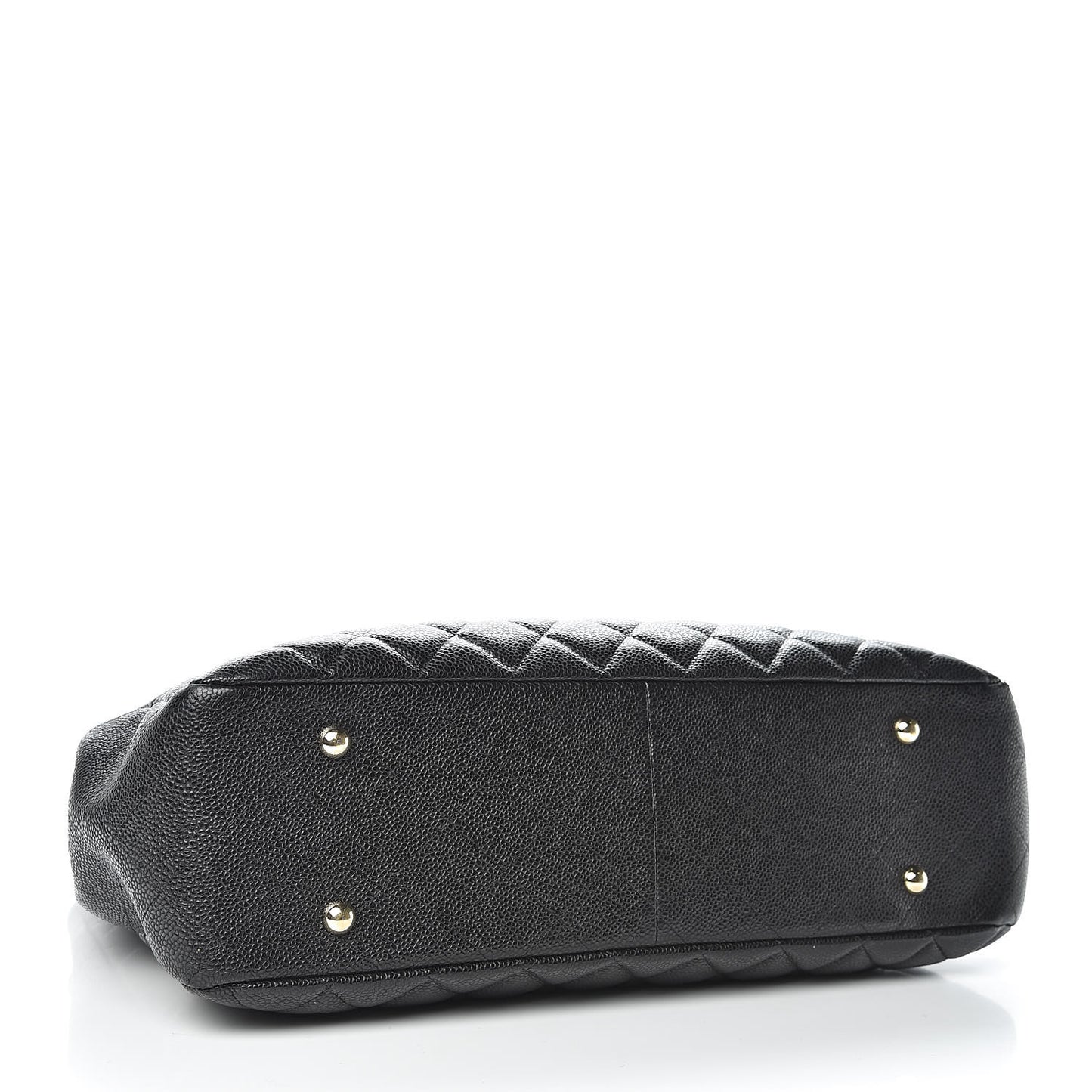 Caviar Quilted Large Shopping Tote Black
