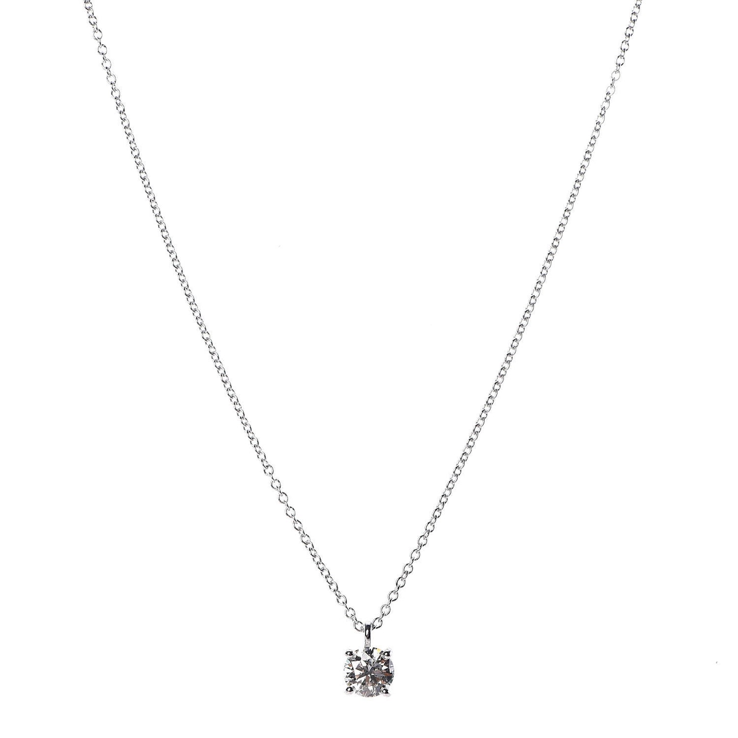 Platinum Diamond .55ct Solitaire Pendant Necklace